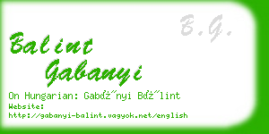 balint gabanyi business card